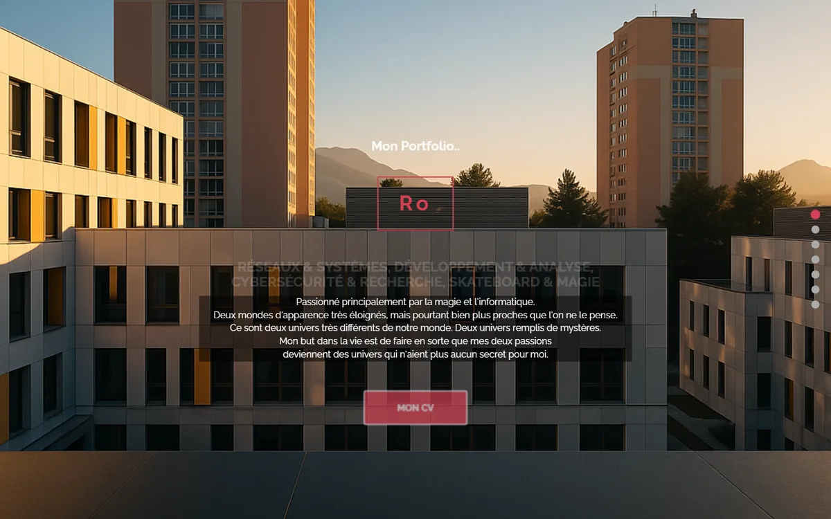 Page d’accueil du portfolio Rouzeau